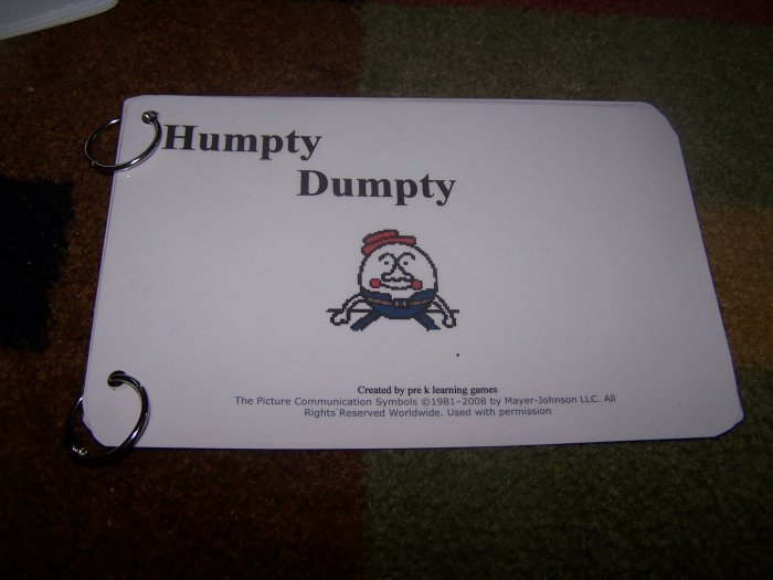 Humpty Dumpty Book autism pecs speech delay prek