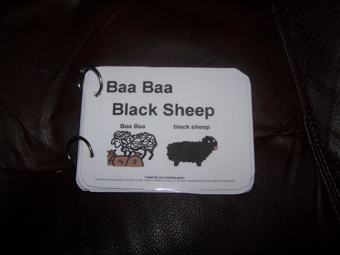 Baa Baa Black Sheep autism pecs speech prek