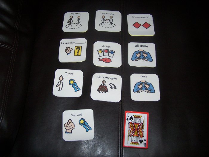 Go fish game adapted for autism pecs speech delay