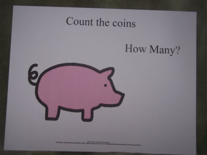 Count the Coins autism PECS Educational