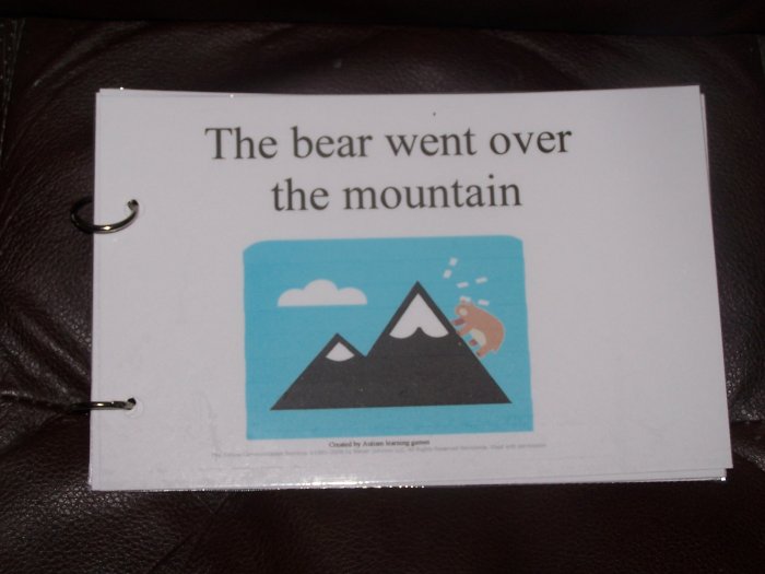 The bear went over the mountain autism PECS educational