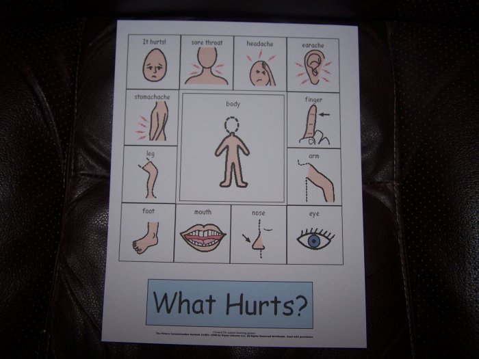 What hurt's Autism PECS Board