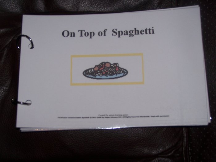 On top of Spaghetti book Autism PECS