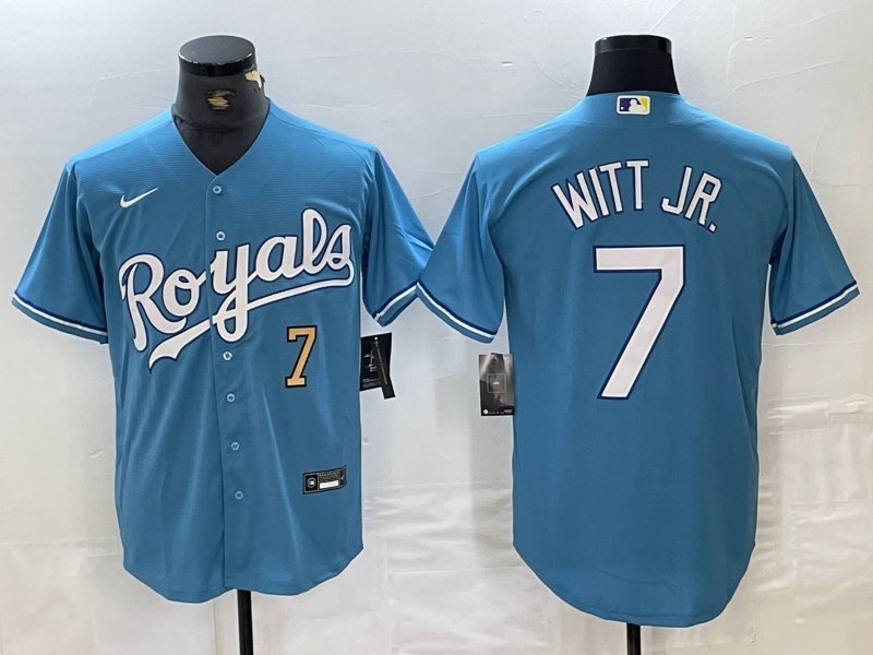 Men S Kansas City Royals Bobby Witt Jr Number Light Blue Cool