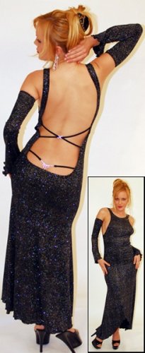 PLUS SIZE Stretch Rhinstone & Glitter Gown