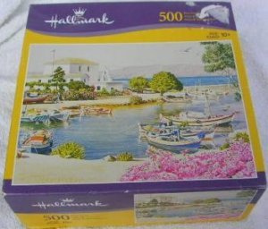 Hallmark 500 piece interlocking jigsaw puzzle Finished will be 18 x 24in Scene is The Docks