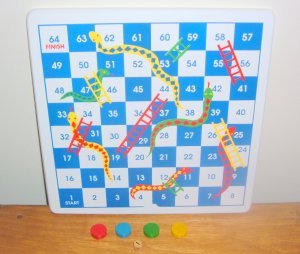 Snakes and Ladders Wood board game
