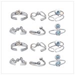 Sterling Silver Crystal Toe Rings(32442)