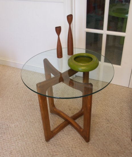 Danish Modern Teak and Glass End Table