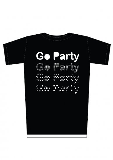 Brand New Design Print 'Go Party" tee SIZE L