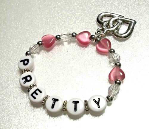 Pink Hearts Name Bracelet