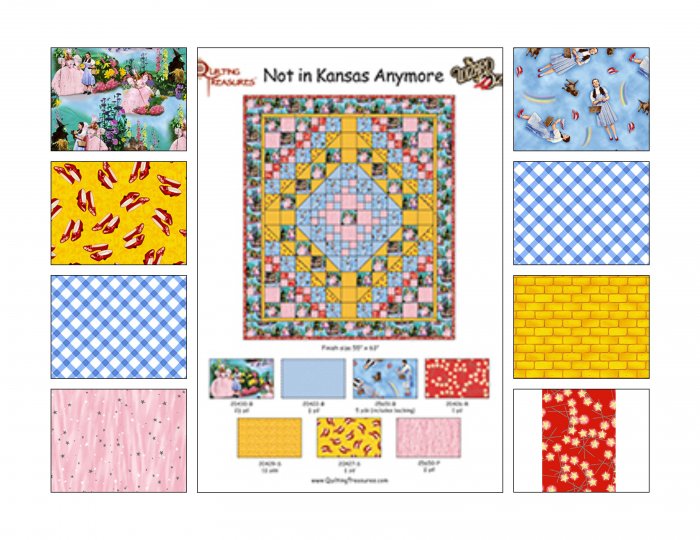 WIZARD OF OZ QUILT TOP KIT Not in Kansas Anymore USING OVER RAINBOW QUILTING FABRIC