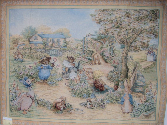 Beatrix Potter Peter Rabbit 3 Little Kittens Tapestry Wall Hanging