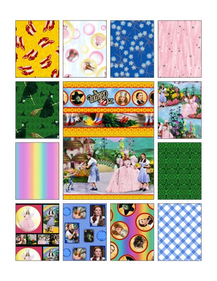 Wizard of Oz Over the Rainbow 14 Piece Cotton Fabric Lot by Quilting Treasures