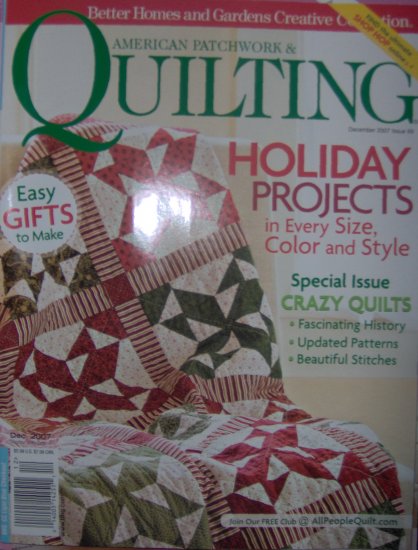 American Patchword & Quilting December 2007 Christmas and Holiday Projects Magazine NEW