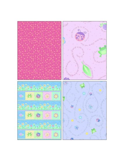 Little Blessings Pink & Purple Fat Quarter FQ Fabric Lot and Andover Makower