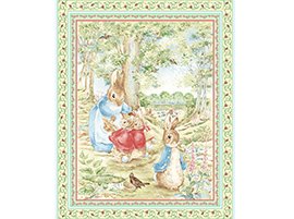 Beatrix Potter Peter Rabbit and Friends Quilt Top Wall Hanging Baby Nursery Fabric Panel