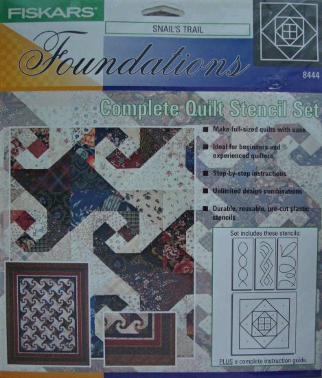 Fiskars Snail's Trail 8444 Quilt Stencil Set Pattern Template for Foundation Piecing