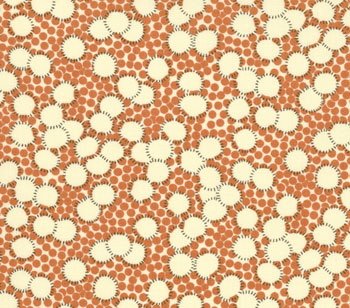 1 3/8+ Yard Moda American Jane Wee Play Retro Kids Orange Puff Cotton Quilting Fabric Bolt End