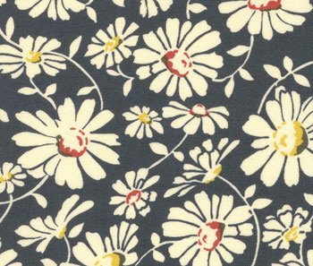 1 1/3 Yards MODA AMERICAN JANE Wee Play Navy Blue Daisies RETRO QUILTING FABRIC Bolt End