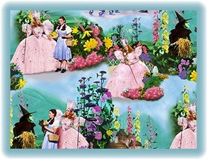 1 7/8+ Yards Wizard of Oz Over the Rainbow Munchkin Land Scenic Quilting Treasures Fabric Bolt End