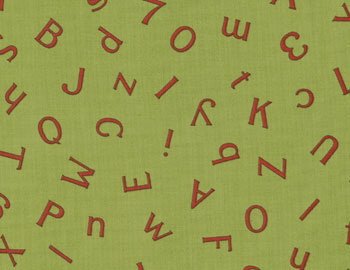 BTY Moda American Jane Wee Play ABC 123 Alphabet Numbers on Retro Green Cotton Fabric By the Yard
