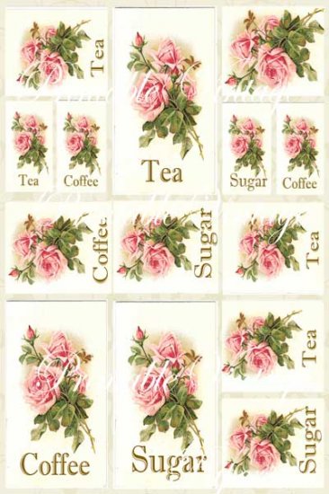 Sugar Roses Shabby n Chic Digital Collage Sheet