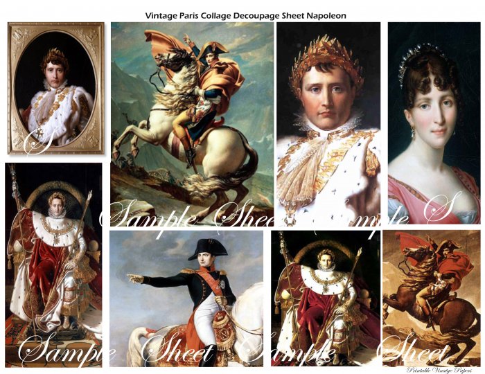 Napoleon Bonaparte and Josephine Digital Collage sheet.