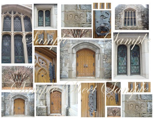 Digital Collage Sheet Haunted Halloween Chapel EC