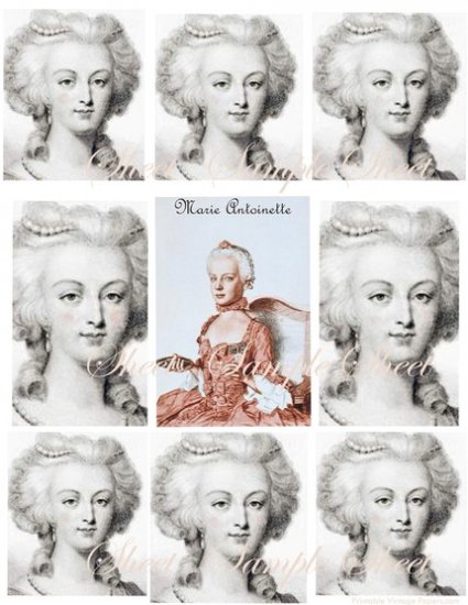 Digital Collage Sheets Marie Antoinette Paris Pink EC116