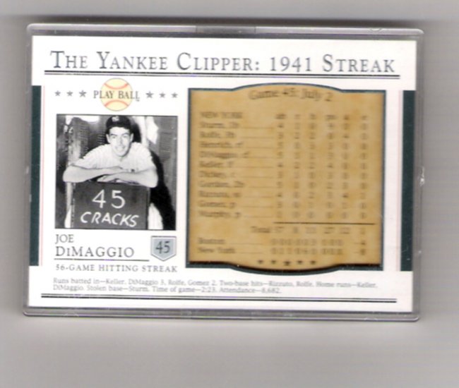 Joe DiMaggio 03 Play Ball 1941 Streak Commemorative 45