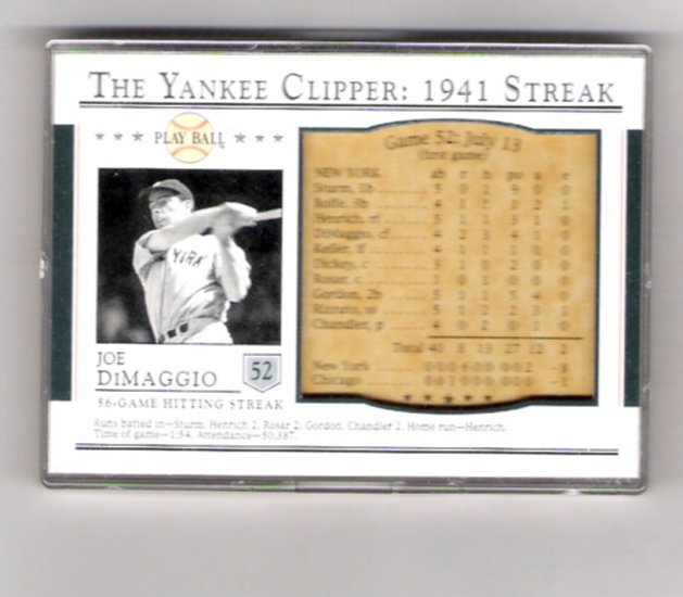 Joe DiMaggio 03 Play Ball 1941 Streak Commemorative 52