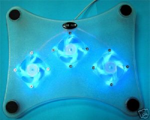 Universal USB Laptop Cooling Pad System W/ 3 Blue LED Fans
