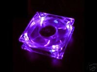 Quiet Quad 4-LED Ultra Bright Purple 80MM PC Case Fan