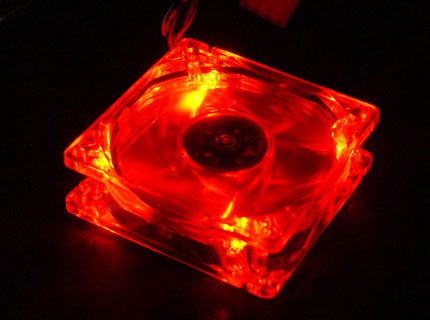 Quiet Quad 4-LED Ultra Bright Red 80MM PC Case Fan