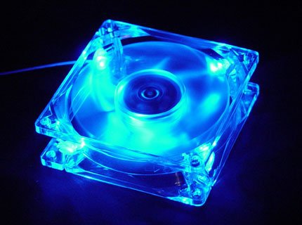 Quiet Quad 4-LED Ultra Bright Blue 80MM PC Case Fan