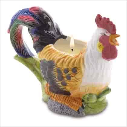 Ceramic Rooster Candle