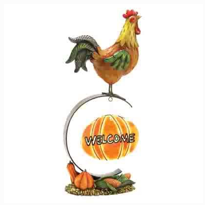 Rural Rooster Welcome Sign
