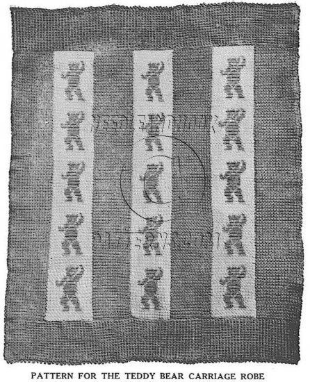 Antique 1920 Teddy Bear Carriage Robe Crochet Pattern E-MAILED.PDF