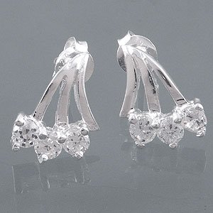 White CZ sterling earrings
