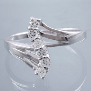 Silver and CZ bypass ring