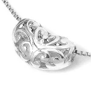 Baroque Filigree Sterling Silver Slide Pendant