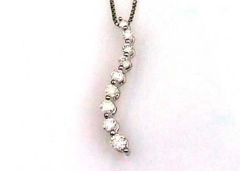 Natural .25ct Diamond Journey Pendant 10KT White Gold