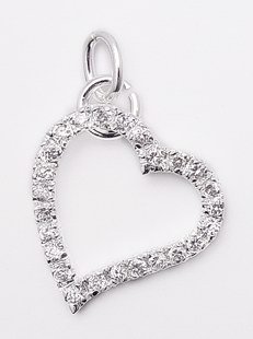 Floating CZ Heart Pendant