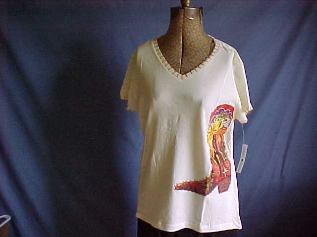 Wonderful Cowboy theme top for wearing with jeans. Size large