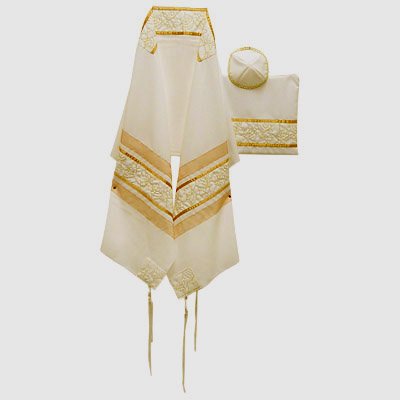 Silk Hand Made 3 Piece Tallit Kippa Bag Set