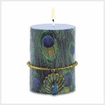 #38545 Peacock Candle With Charm