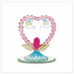 #38038 Spun Glass Heart with Two Hummingbirds
