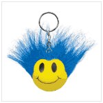 #36734 Blue Wild Smiley Face/Keyring