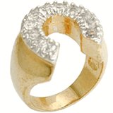 18kt Gold Plated Ring horse shoe Size 14